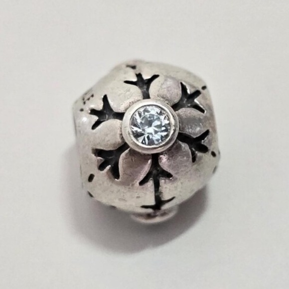 Pandora Jewelry - EUC Pandora Sterling Silver Snowflake Blue CZ Charm Winter Retired 790367CZA
